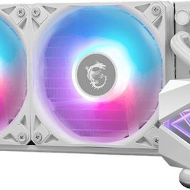 MSI MAG CoreLiquid Υδρόψυξη Επεξεργαστή Διπλού Ανεμιστήρα 120mm για Socket AM4/AM5/1700/1200/115x με ARGB Φωτισμό Λευκή