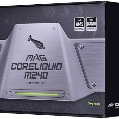 MSI Mag Coreliquid M240 Υδρόψυξη Επεξεργαστή Διπλού Ανεμιστήρα 120mm για Socket AM4/AM5/1700/1200/115x με RGB Φωτισμό