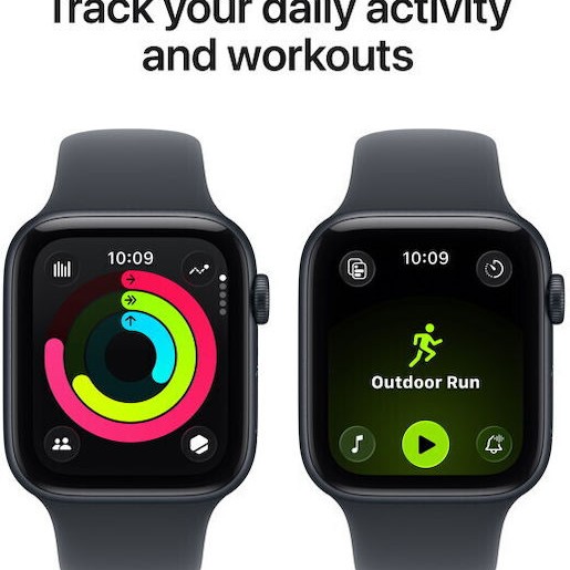 Apple Watch SE 3 Aluminium 40mm Αδιάβροχο με Παλμογράφο (Midnight Aluminium Case with Midnight Sport Band - M/L)