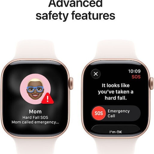 Apple Watch Series 11 Aluminium 42mm Αδιάβροχο με Παλμογράφο (Rose Gold Aluminium Case with Light Blush Sport Band - M/L)