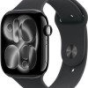 Apple Watch Series 11 Aluminium 42mm Αδιάβροχο με Παλμογράφο (Jet Black Aluminium Case with Black Sport Band - S/M)