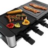 Cecotec Cheese&grill 16000 Inox Mixgrill Επιτραπέζια Ηλεκτρική Ψησταριά Raclette Αλουμινίου Σχάρας 1400W Ανοξείδωτη με Ρυθμιζόμενο Θερμοστάστη 22x20εκ.
