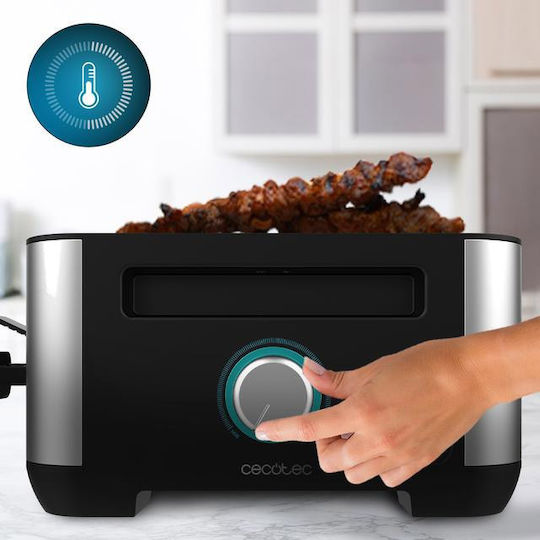 Cecotec Cheese&grill 16000 Inox Mixgrill Επιτραπέζια Ηλεκτρική Ψησταριά Raclette Αλουμινίου Σχάρας 1400W Ανοξείδωτη με Ρυθμιζόμενο Θερμοστάστη 22x20εκ.