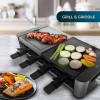 Cecotec Cheese&grill 16000 Inox Mixgrill Επιτραπέζια Ηλεκτρική Ψησταριά Raclette Αλουμινίου Σχάρας 1400W Ανοξείδωτη με Ρυθμιζόμενο Θερμοστάστη 22x20εκ.