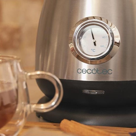 Cecotec Thermosense 620 Retro Steel Βραστήρας 1.7lt 2200W Ασημί