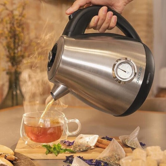 Cecotec Thermosense 620 Retro Steel Βραστήρας 1.7lt 2200W Ασημί