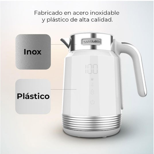 Cecotec Thermosense 600 Touch Βραστήρας 1.7lt 2200W Λευκός