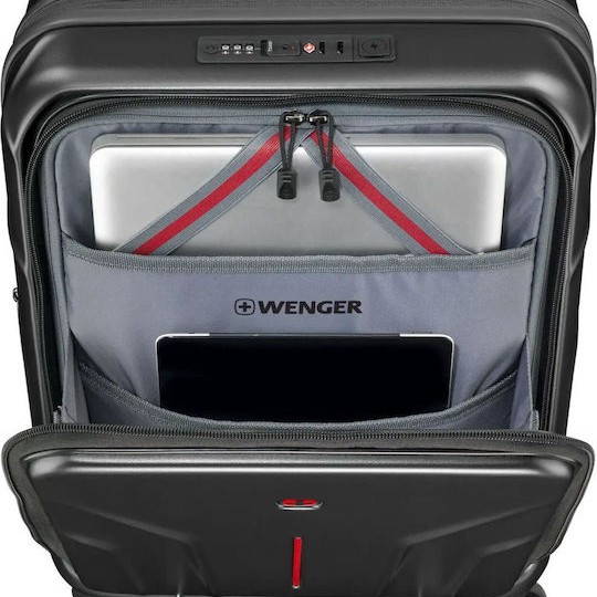 Wenger Carry-on Βαλίτσα Ταξιδίου Καμπίνας Σκληρή Μαύρη με 4 Ρόδες Ύψους 54εκ.