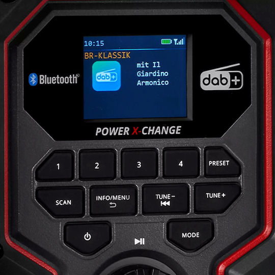 Einhell TE-CR 18 Li DAB+/FM/BT - Solo Επιτραπέζιο Ραδιόφωνο Μπαταρίας DAB+ με Bluetooth και USB Γκρι