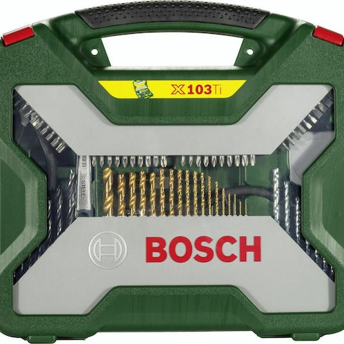 Bosch X-Line Σετ 103 Τρυπάνια Τιτανίου για Μέταλλο και Ξύλο