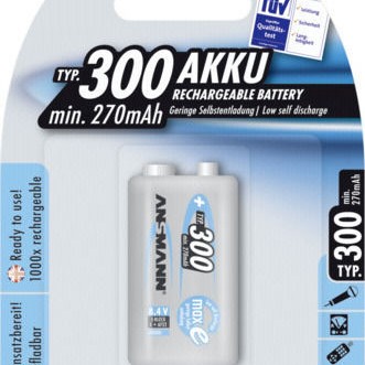 Ansmann Επαναφορτιζόμενη Μπαταρία 9V Ni-MH 300mAh 1τμχ