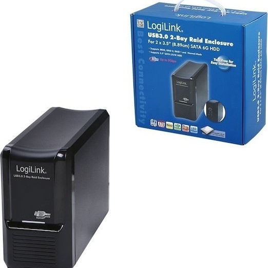 LogiLink Θήκη για 2 Σκληρούς Δίσκους 3.5