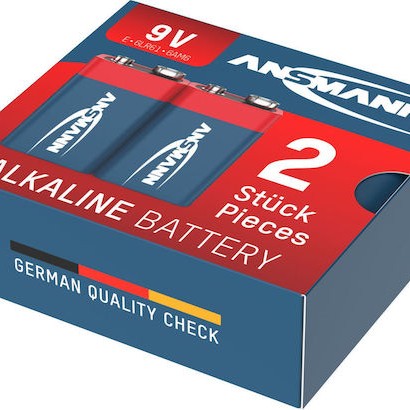 Ansmann Αλκαλικές Μπαταρίες 9V 2τμχ