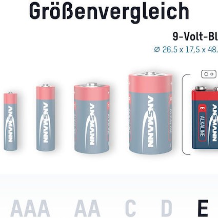 Ansmann Αλκαλικές Μπαταρίες 9V 2τμχ