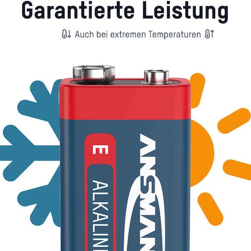 Ansmann Αλκαλικές Μπαταρίες 9V 2τμχ