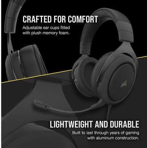 Corsair HS55 Stereo Over Ear Gaming Headset με σύνδεση 3.5mm Carbon