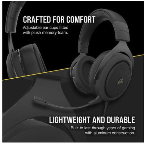 Corsair HS55 Stereo Over Ear Gaming Headset με σύνδεση 3.5mm Carbon