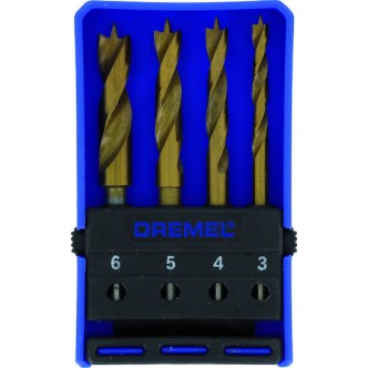 Dremel Σετ 4 Τρυπάνια Τιτανίου με Κυλινδρικό Στέλεχος για Ξύλο