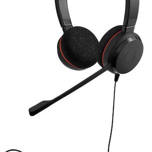 Jabra Evolve 20SE MS Stereo On Ear Multimedia Ακουστικά με μικροφωνο και σύνδεση USB-A