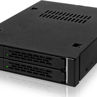 Icy Dock MB992SK-B ToughArmor Full Metal 2x 2.5Inch Hot-Swap SATA/SAS HDD/SSD Mobile Rack Backplane Cage for External 3.5Inch Drive Bay Μαύρο