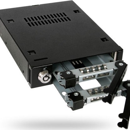 Icy Dock MB992SK-B ToughArmor Full Metal 2x 2.5Inch Hot-Swap SATA/SAS HDD/SSD Mobile Rack Backplane Cage for External 3.5Inch Drive Bay Μαύρο