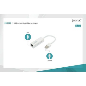 Digitus DN-3023 USB Αντάπτορας Δικτύου για Ενσύρματη σύνδεση Gigabit Ethernet
