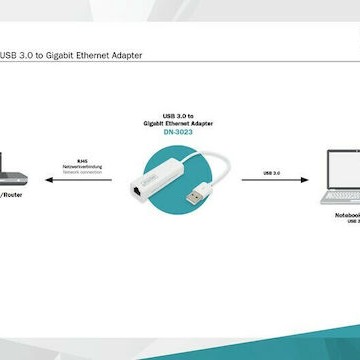 Digitus DN-3023 USB Αντάπτορας Δικτύου για Ενσύρματη σύνδεση Gigabit Ethernet