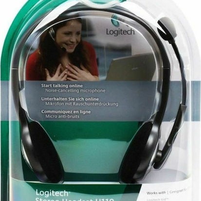 Logitech H110 On Ear Multimedia Ακουστικά με μικροφωνο και σύνδεση 3.5mm Jack σε Γκρι χρώμα