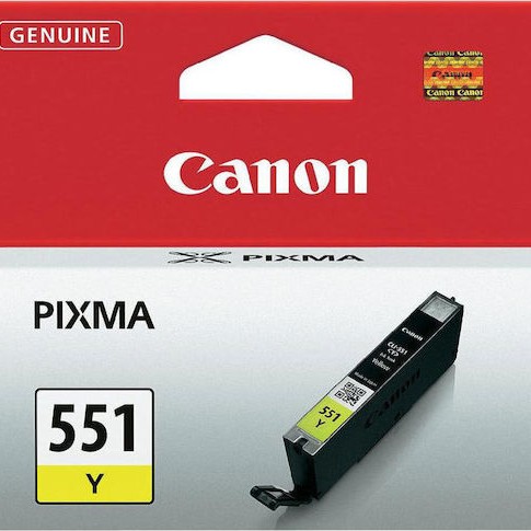 Canon CLI-551 Γνήσιο Μελάνι Εκτυπωτή InkJet Κίτρινο (6511B001)