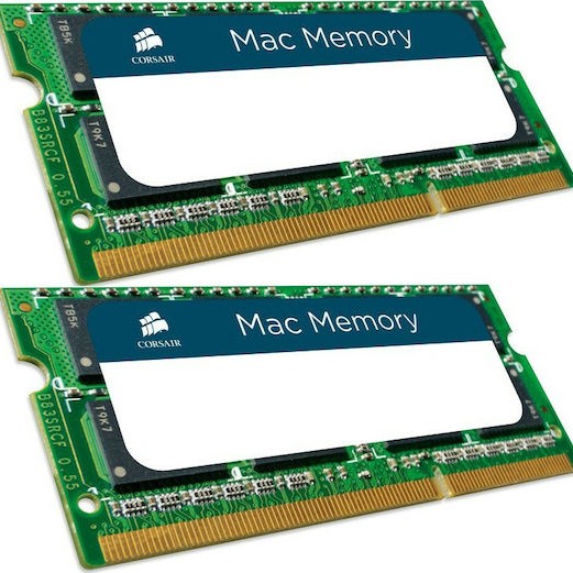 Corsair Mac Memory DDR3 16GB RAM με 2x8GB Modules και Ταχύτητα 1600 για Laptop