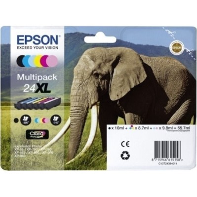 Epson 24XL Γνήσιο Πακέτο 6 Μελανιών Εκτυπωτή InkJet Ανοιχτό Κυανό / Ανοιχτό Ματζέντα / Κίτρινο / Κυανό / Ματζέντα / Μαύρο (C13T24384011 C13T24384010)