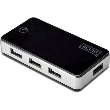 Digitus USB 2.0 Hub 7 Θυρών με σύνδεση USB-A και Εξωτερική Παροχή Ρεύματος