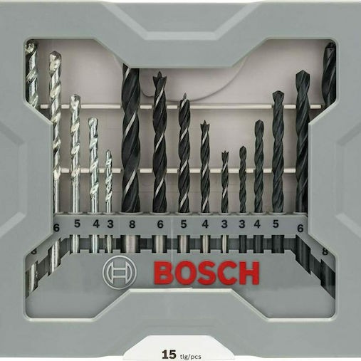 Bosch Σετ 15 Διαμαντοτρύπανα με Κυλινδρικό Στέλεχος για Ξύλο