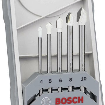 Bosch CYL-9 Σετ 5 Τρυπάνια με Κυλινδρικό Στέλεχος για Γυαλί και Πλακίδια
