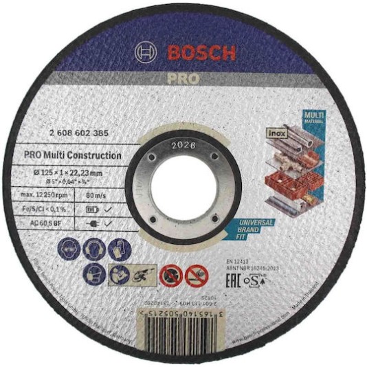Bosch Δίσκος Κοπής Μετάλλου 125mm 2608602385