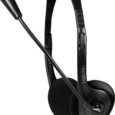 LogiLink On Ear Multimedia Ακουστικά με μικροφωνο και σύνδεση 3.5mm Jack