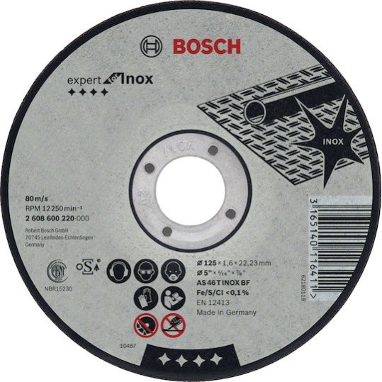Bosch Δίσκος Κοπής Μετάλλου 125mm 2608600549