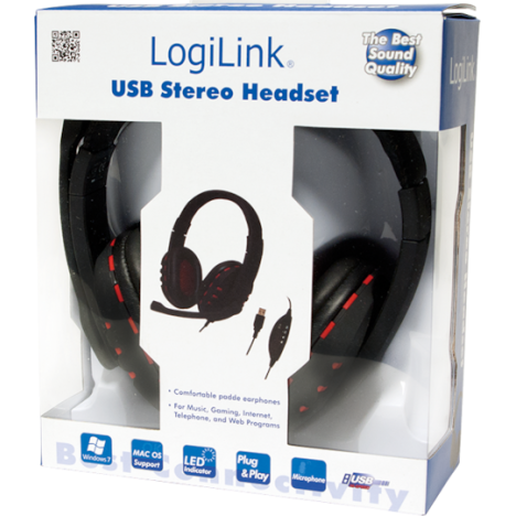 LogiLink HS0033 Over Ear Gaming Headset με σύνδεση USB