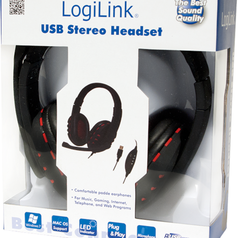 LogiLink HS0033 Over Ear Gaming Headset με σύνδεση USB
