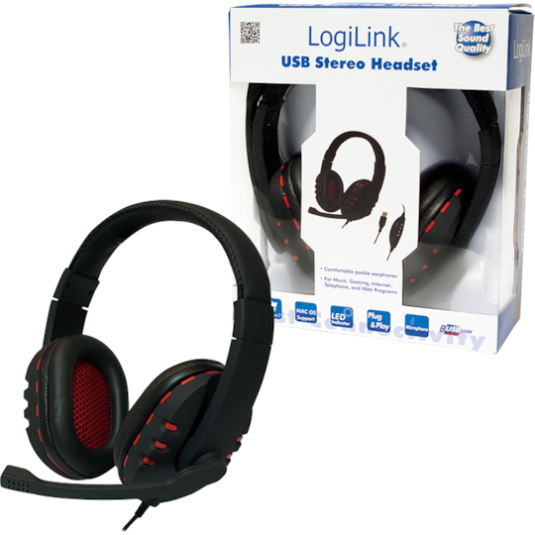 LogiLink HS0033 Over Ear Gaming Headset με σύνδεση USB