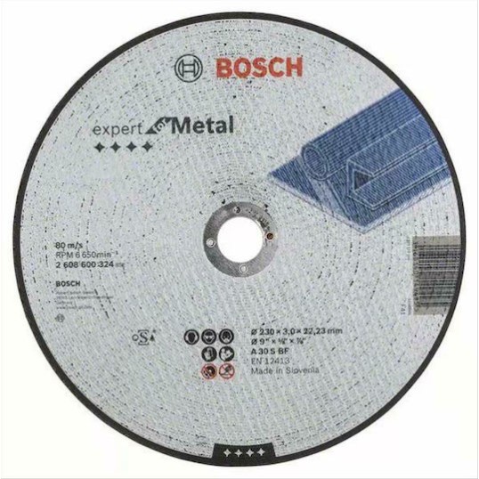 Bosch Δίσκος Κοπής Μετάλλου 230mm 2608600324