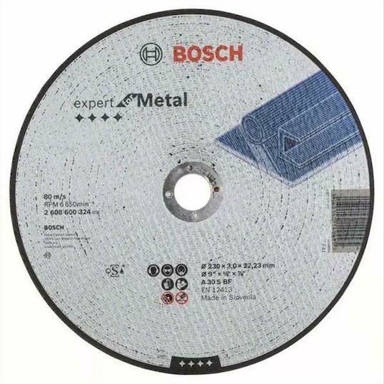 Bosch Δίσκος Κοπής Μετάλλου 230mm 2608600324