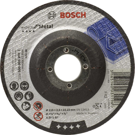 Bosch Δίσκος Κοπής Μετάλλου 115mm 2608600005