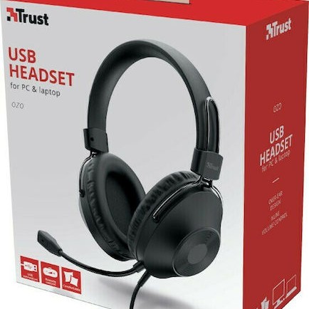 Trust HS-250 Over Ear Multimedia Ακουστικά με μικροφωνο και σύνδεση USB-A