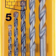 Dewalt Σετ 5 Διαμαντοτρύπανα Καρβιδίου με Κυλινδρικό Στέλεχος για Δομικά Υλικά, Γυαλί και Πλακίδια