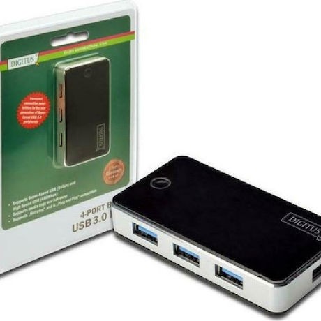Digitus USB 3.0 Hub 4 Θυρών με σύνδεση USB-A και Εξωτερική Παροχή Ρεύματος