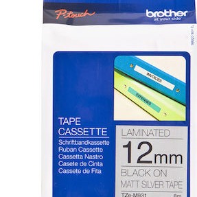 Brother Ταινία Ετικετογράφου 8m x 12mm σε Ασημί Χρώμα