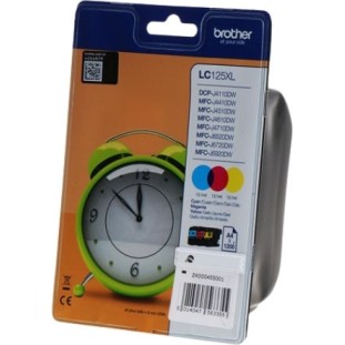Brother LC125XL Γνήσιο Πακέτο 3 Μελανιών Εκτυπωτή InkJet Κίτρινο / Κυανό / Ματζέντα (LC-125XLRBWBP)