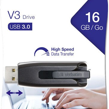 Verbatim Store N Go V3 16GB USB 3.0 Stick Γκρι