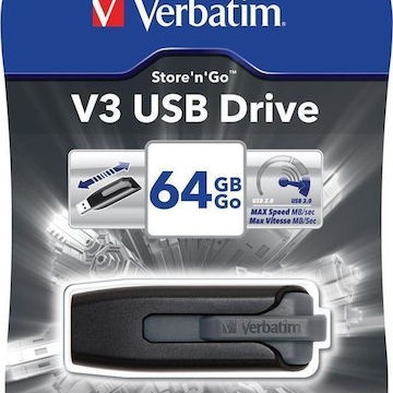Verbatim Store 'n' Go V3 64GB USB 3.0 Stick Μαύρο